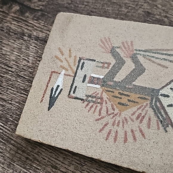 Vintage 1970's Navajo Hunchback Painting Unframed Signed Native American - Picture 2 of 8